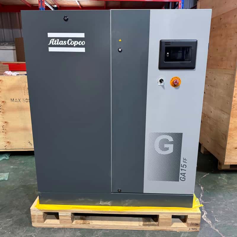 Atlas Copco GA15 FF 15kW Oil Injectus Gyratorius Screw Air Compressor Integrated Dryer 7.5 13Bar
